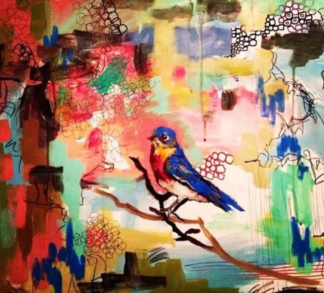 Uncaged bluebird